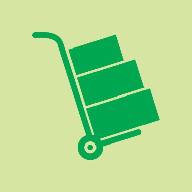 Kutuları simge kamyonla. El kamyon işareti erkek.