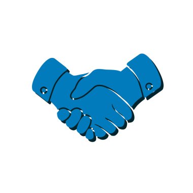 El sıkışma işareti simgesi. Başarılı iş sembolü. Düz tasarım stili.