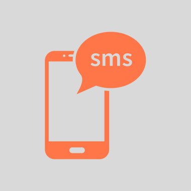 Akıllı telefon e- postası veya SMS simgesi. Mobil posta imzası simgesi.