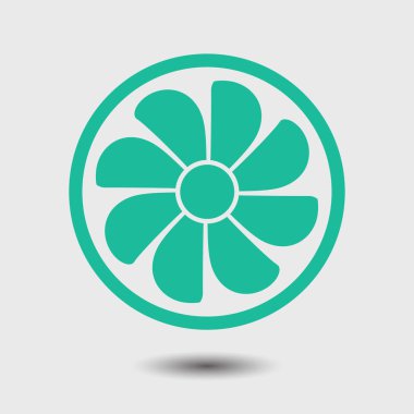 Egzoz vantilatörü simgesi. Havalandırma sembolü.