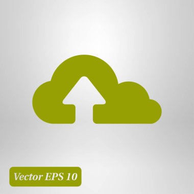 Bulut simgesinden yükleyin. Düğme yükleyin. Düz tasarım stili.