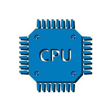 Devre kartı simgesi. Teknoloji düzeni kare simgesi. Düz tasarım stili.