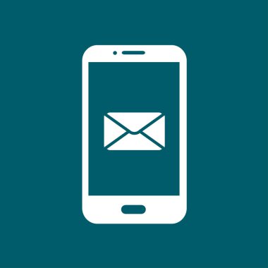 Akıllı telefon e- postası veya SMS simgesi. Mobil posta imzası simgesi.