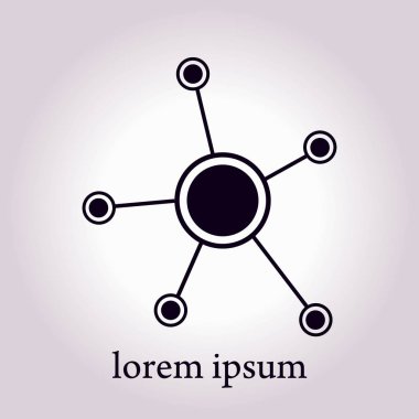 Sosyal ağ tek simge. Küresel teknoloji veya sosyal ağ.