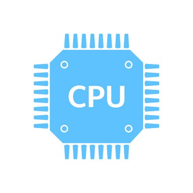 Devre kartı simgesi. Teknoloji düzeni kare simgesi. Düz tasarım stili.