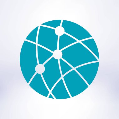 küresel teknoloji veya sosyal ağ simgesini işaret erkek.