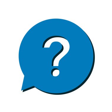 Soru işareti simgesi. Yardım sembolü. SSS işareti. Düz tasarım tarzı. EPS 10.