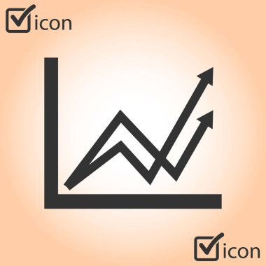 İş grafiği. Grafik düz simgesi