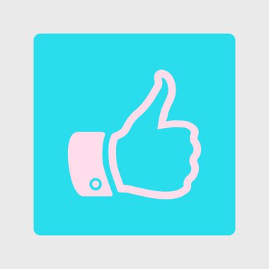 Simge gibi. El parmak tabela. Sembol başparmak. Düz tasarım stili. 