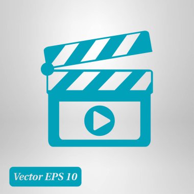 Film yapımcısı clapper kurulu simgesi. Düz tasarım stili.