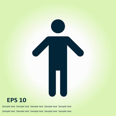İnsan erkek işaret simgesi. Erkek Sembolü. Erkekler tuvaleti. Düz stil. EPS 10.