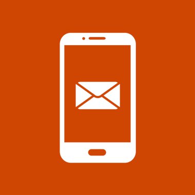 Akıllı telefon e- postası veya SMS simgesi. Mobil posta imzası simgesi.