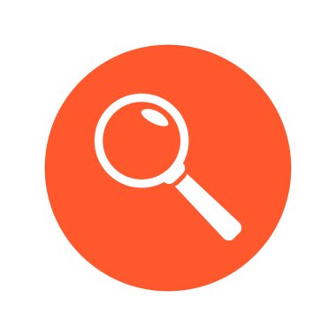 Büyüteç simgesi. Arama düğmesi. Büyüteç Camı. Düz tasarım stili. 