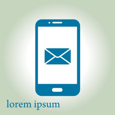 Akıllı telefon e- postası veya SMS simgesi. Mobil posta imzası simgesi.