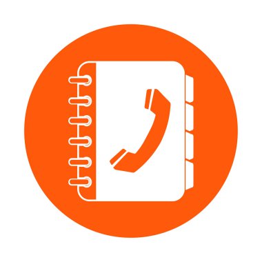 Telefon Rehberi düz simgesi. Düz tasarım stili.