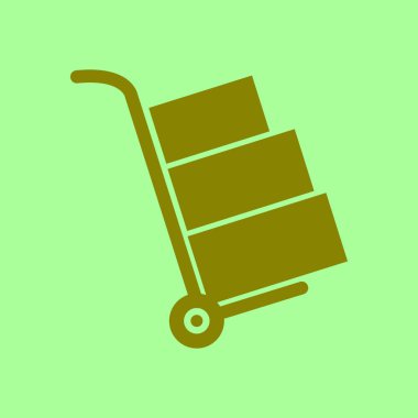 Kutuları simge kamyonla. El kamyon işareti erkek.