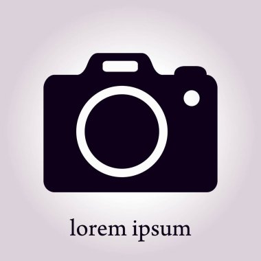 Fotoğraf makinesi simgesi. DSLR kamera simgesi. Dijital kamera. Düz tasarım biçimi. 