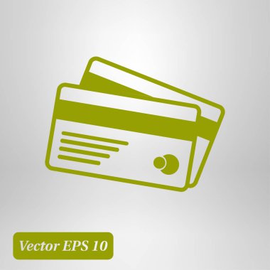 Vektör kredi kartları simgesi. Düz tasarım stili. EPS 10.