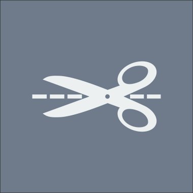 Makas ile kesme hatları simgesi.