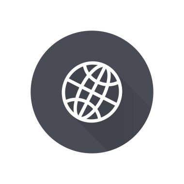 Küre simgesi. Düz tasarım.