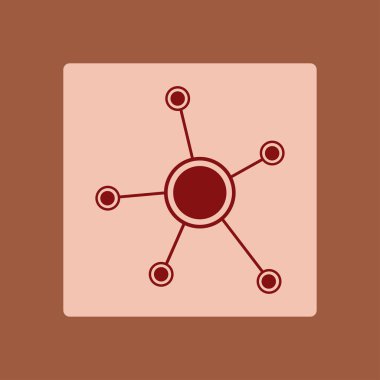 Sosyal ağ tek simge. Küresel teknoloji veya sosyal ağ.