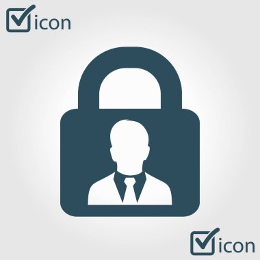 Kullanıcı oturum açma kimlik doğrulama simgesi. Düz tasarım stili.