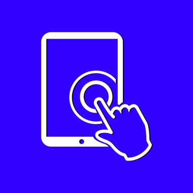 Değmek perde tablet Pc işareti simgesi. El işaretçi simgesi. 