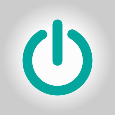 Güç işareti simgesi. Düz tasarım stili.  