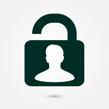 Simgesini kilidini. Düz tasarım stili. Vektör Eps10 