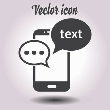 Mobil sohbet simgesi. Cep telefonu Web sohbet ve iletişim temsil eden.