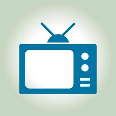 TV simgesi. Düz tasarım stili. Vektör Eps 10. 