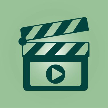 Film yapımcısı clapper kurulu simgesi. Düz tasarım stili.