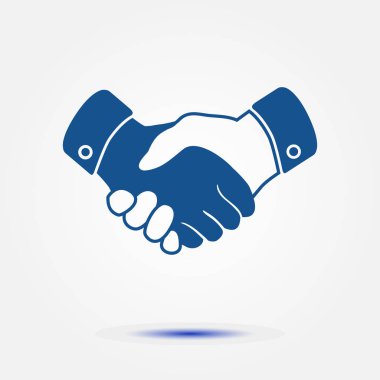 El sıkışma işareti simgesi. Başarılı iş sembolü. Düz tasarım stili.