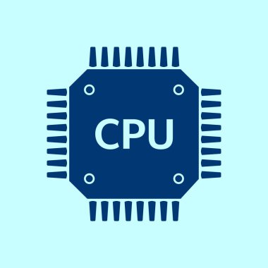 Devre kartı simgesi. Teknoloji düzeni kare simgesi. Düz tasarım stili.