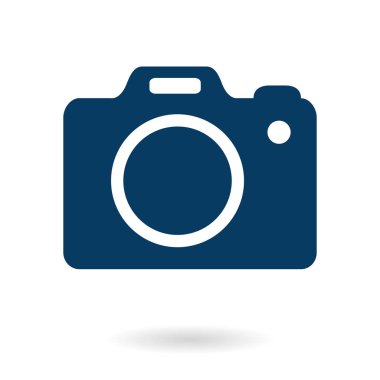 Fotoğraf makinesi simgesi. DSLR kamera simgesi. Dijital kamera. Düz tasarım biçimi. 