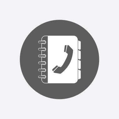 Telefon Rehberi düz simgesi. Düz tasarım stili.