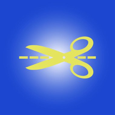 Makas ile kesme hatları simgesi.