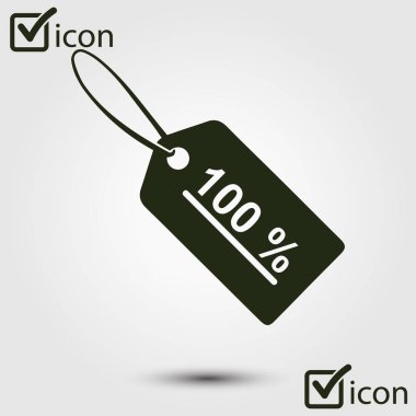 Satılık Etiketler simgesi. Düz tasarım stili. Rozet etiketi, bir fiyat etiketi, indirim