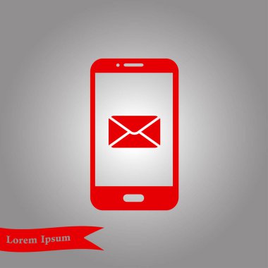 Akıllı telefon e- postası veya SMS simgesi. Mobil posta imzası simgesi.