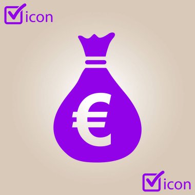 Euro para birimi simgesini EUR'dir. Düz tasarım stili. 