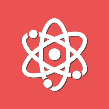 Atom işareti simbol. Atom parçası simgesi.