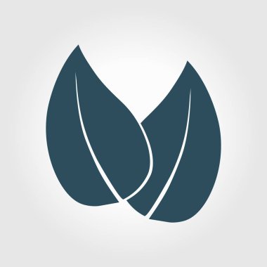 Yaprak simgesi. Taze doğal ürün simgesi. Organik ürün işareti. Düz tasarım stili.