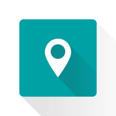 Harita işaretçi simgesi. GPS konumu sembolü. Düz tasarım stili. Vektör Eps 10.