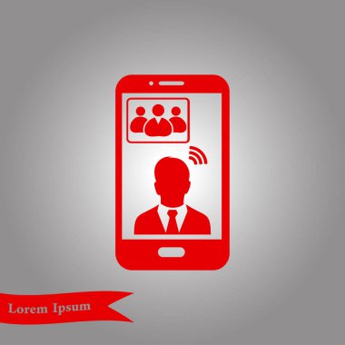 Online konferans akıllı telefon simgesi.