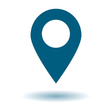 Harita işaretçi simgesi. GPS konumu sembolü. Düz tasarım stili. Vektör Eps 10.