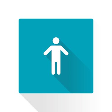 İnsan erkek işaret simgesi. Erkek Sembolü. Erkekler tuvaleti. Düz stil. EPS 10.