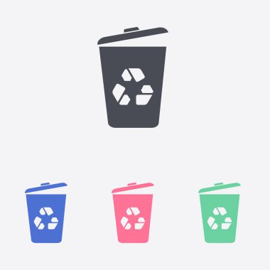 Çöp kutusu simgesini. Sil, Çöp Kutusu'na taşıyın, disk alanı temizleyin. Vektör çizim 