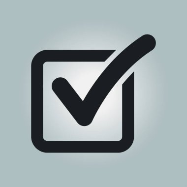 Kontrol listesi simgesi. Kutu işaretinde işaretle.