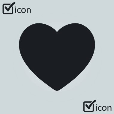 Sevgililer günü, düz kalp simgesi, vektör çizim 