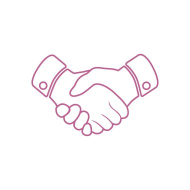 El sıkışma işareti simgesi. Başarılı iş sembolü. Düz tasarım stili.